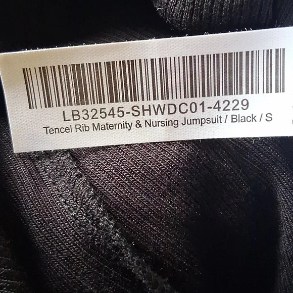 Quince Tencel Rib Maternity & Nursing Jumpsuit Black S - Picture 9 of 9